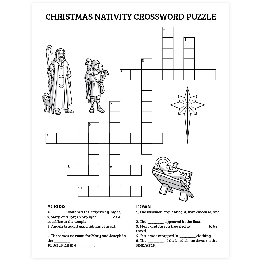 Christmas Nativity Crossword Puzzles Sally Crossword Puzzles