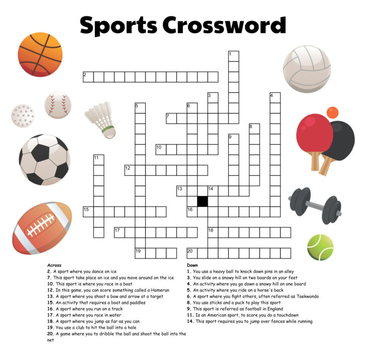 Sports Related Crossword Puzzles Printable For Adults