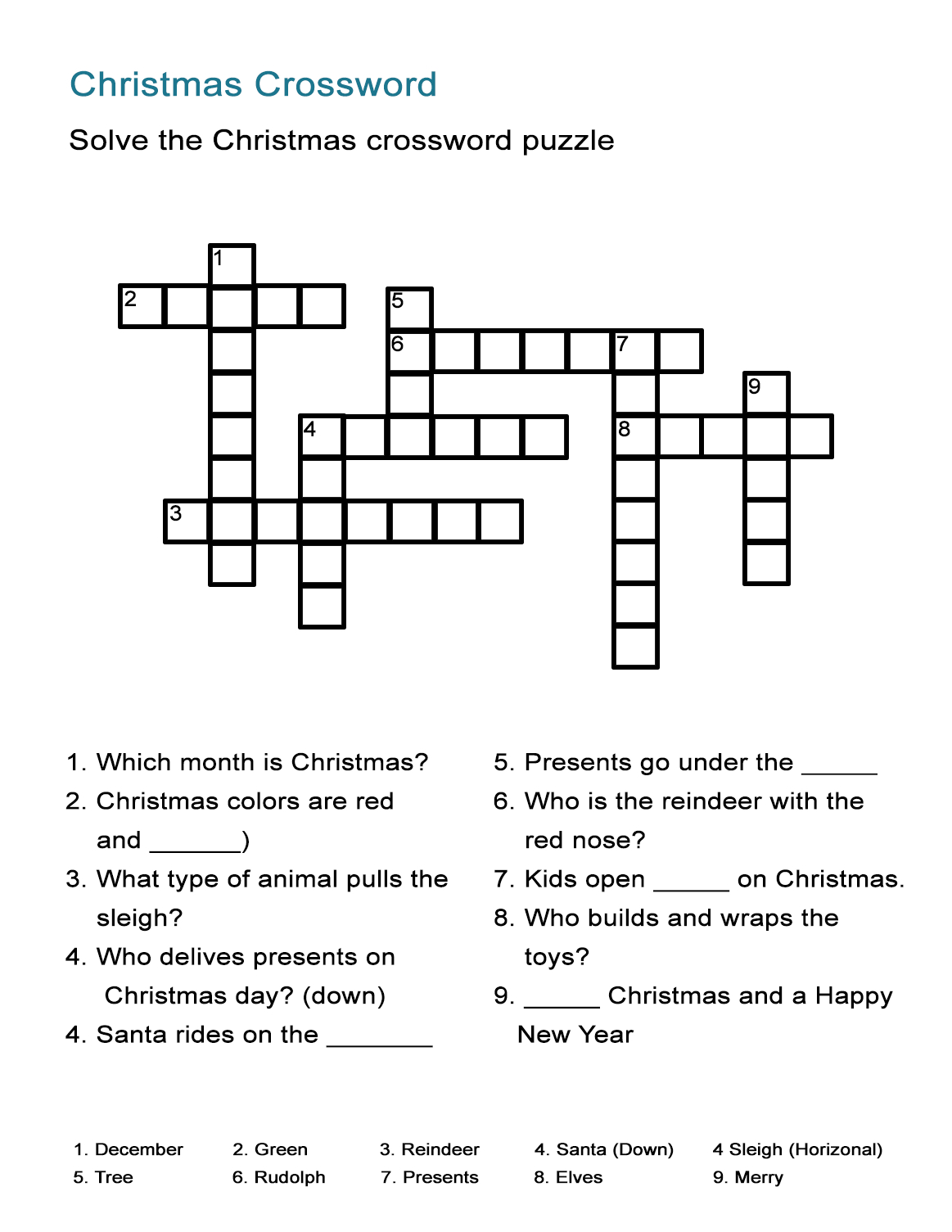 9 Letter Word Puzzle Printable Printable Crossword Puzzles