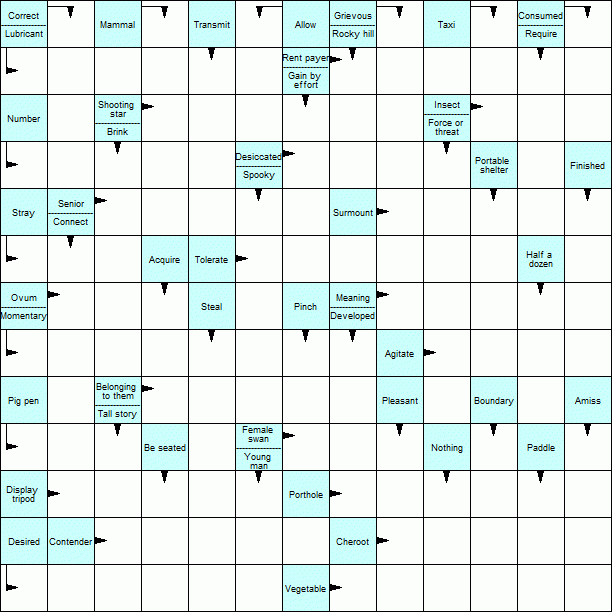 Arrows Printable Crossword