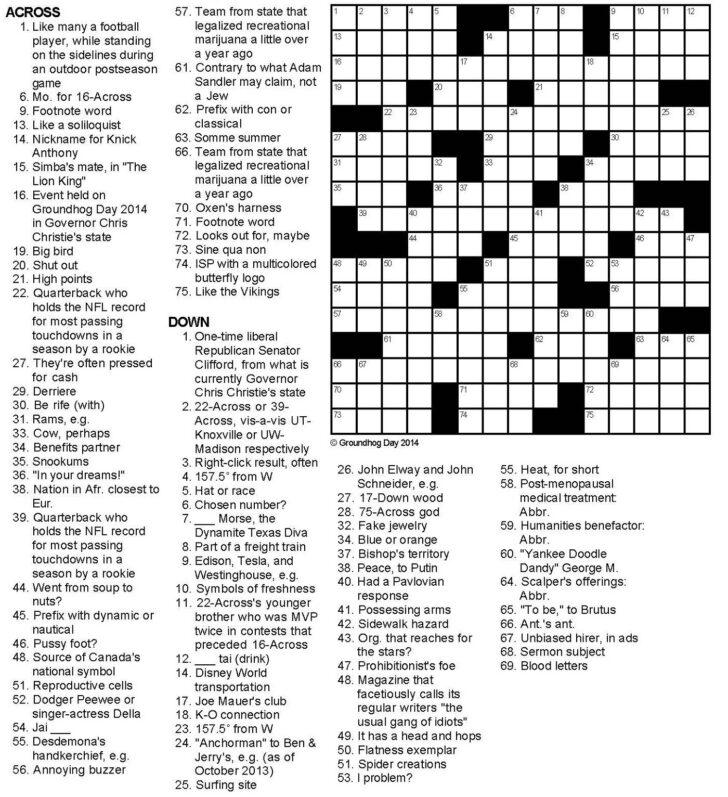 Sports Crosswords Printable For Adults
