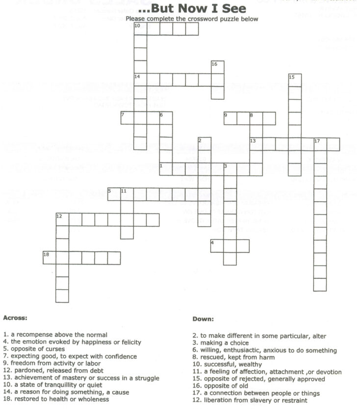 Crossword Puzzle 9 Years Old Printable