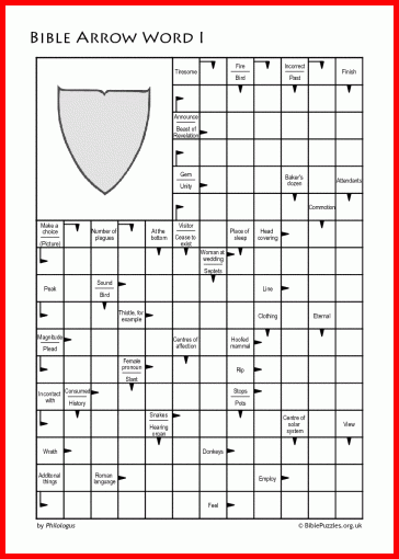 Bible Crossword Puzzle Arrow Word I BiblePuzzles