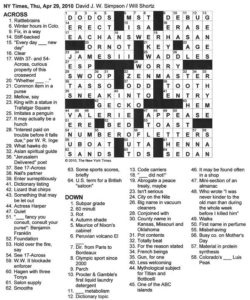 Can I Print The Ny Times Crossword Puzzle Crossword Puzzles Makers