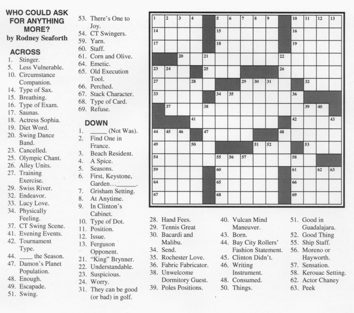 Chicago Sun-Times Crossword Puzzle Printable