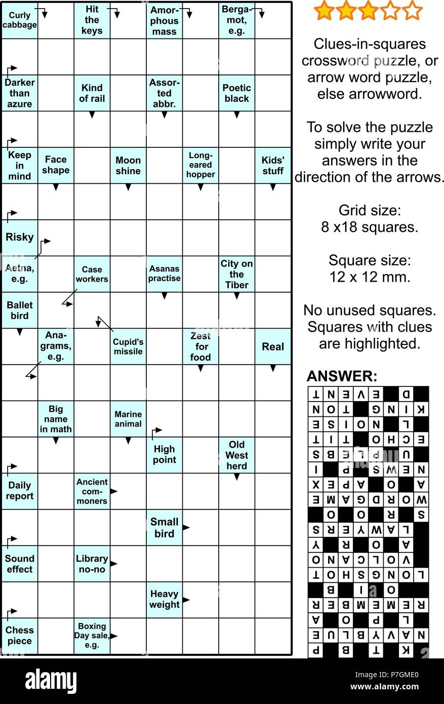 Clues in squares Crossword Puzzle Or Arrow Word Puzzle Else Arrowword 