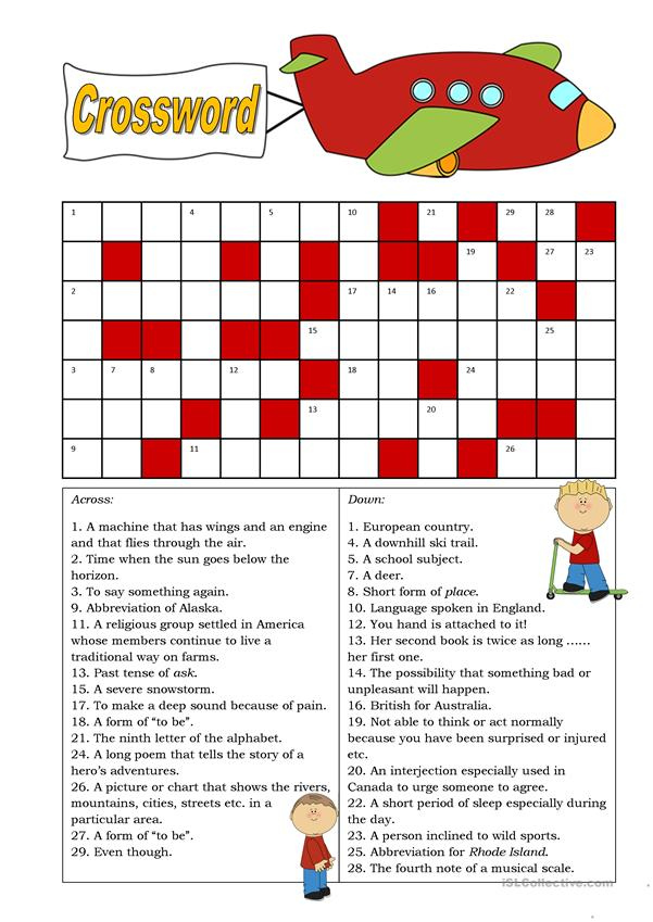 Crossword Intermediate Worksheet Free ESL Printable Worksheets Made 