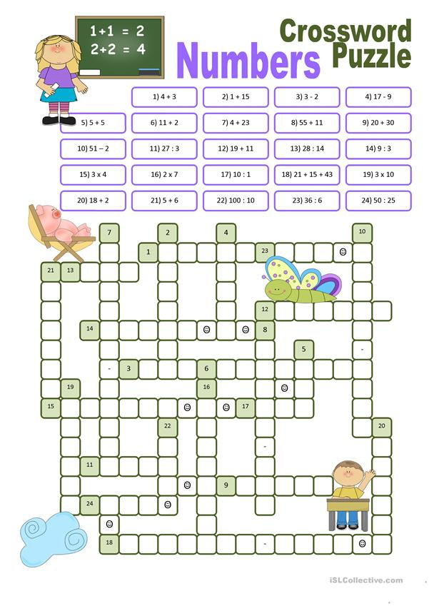 Crossword Puzzle Numbers Worksheet Free ESL Printable Worksheets Made 
