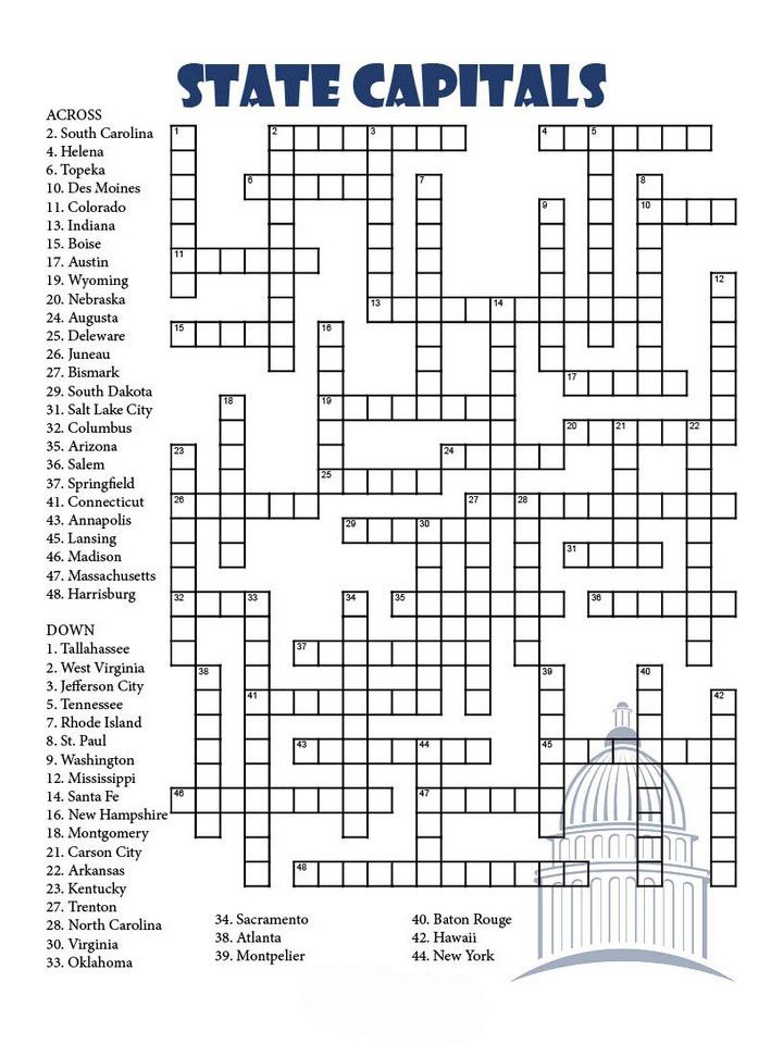 Crossword Puzzles For Adults Best Coloring Pages For Kids