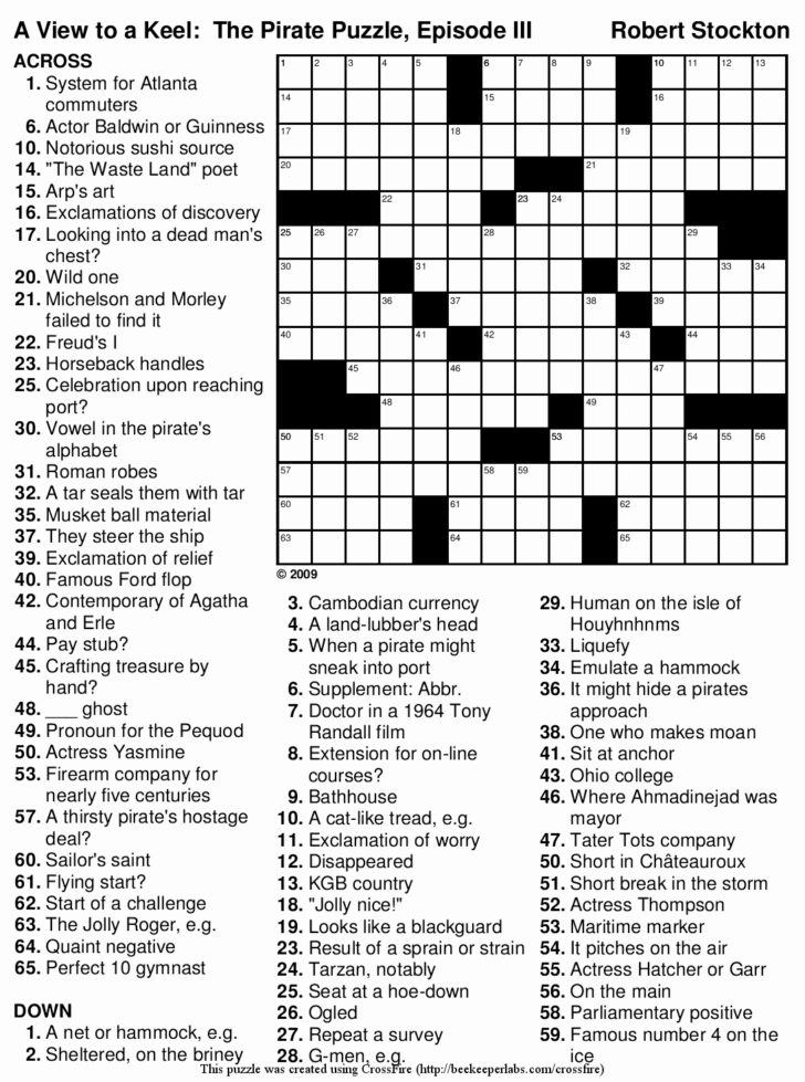 Printable La Times Crossword Puzzle 2018