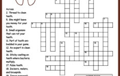 Dental Health Crossword
