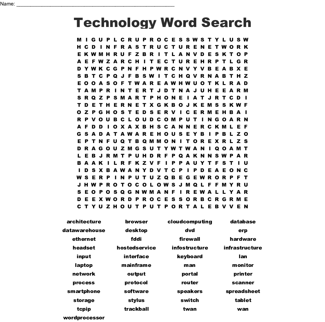 Design And Technology Word Search Wordmint Word Search Printable