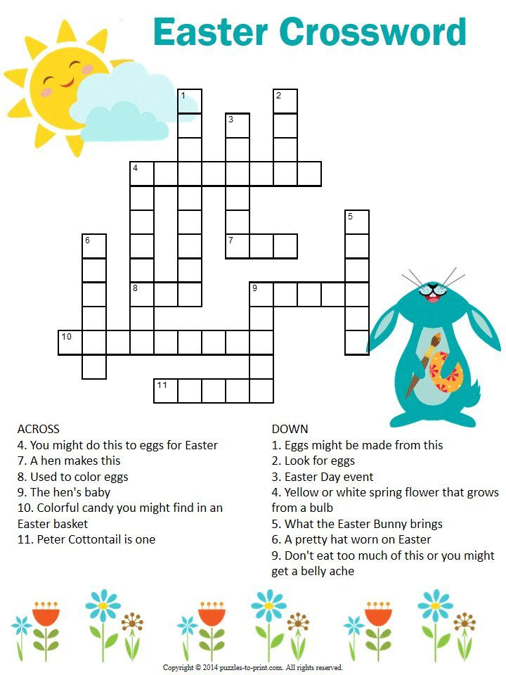 Easter Crossword Puzzle Easter Crossword Easter Activities For Kids 