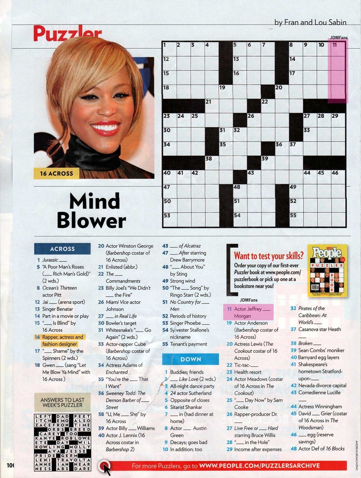 Free Printable Celebrity Crossword Puzzles Printable Crossword Puzzles