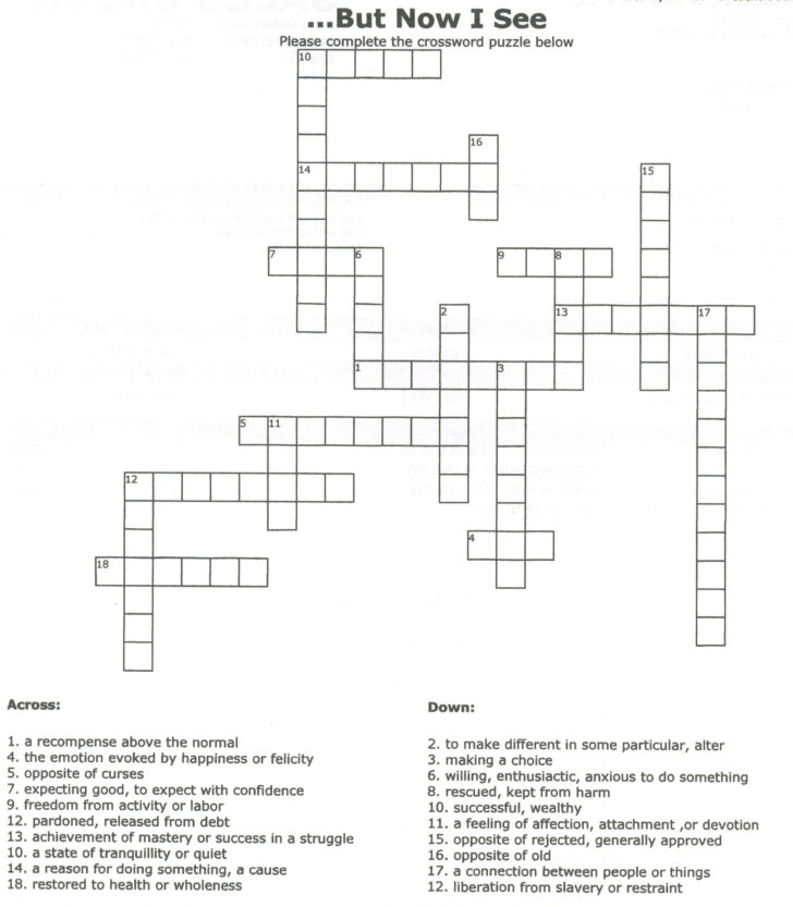 Crossword Puzzles For Tweens Printable