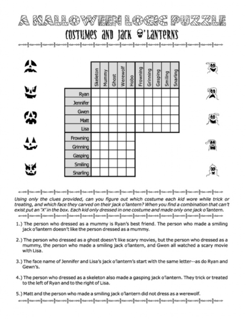 Free Printable Logic Puzzle Worksheets Printable Crossword Puzzles