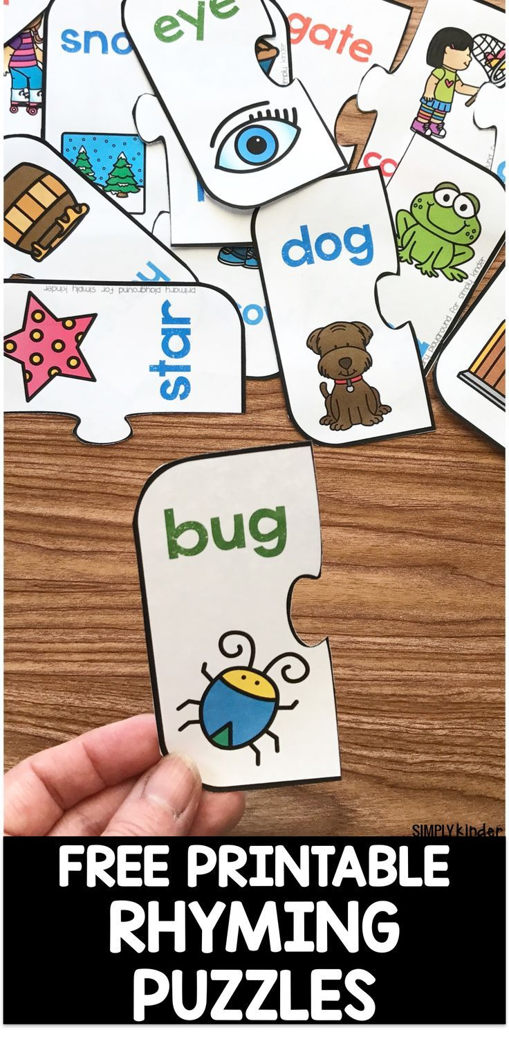 Free Printable Rhyming Puzzles Simply Kinder Rhyming Activities 