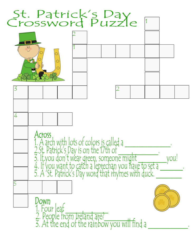 Printable St Patrick Crossword Puzzle