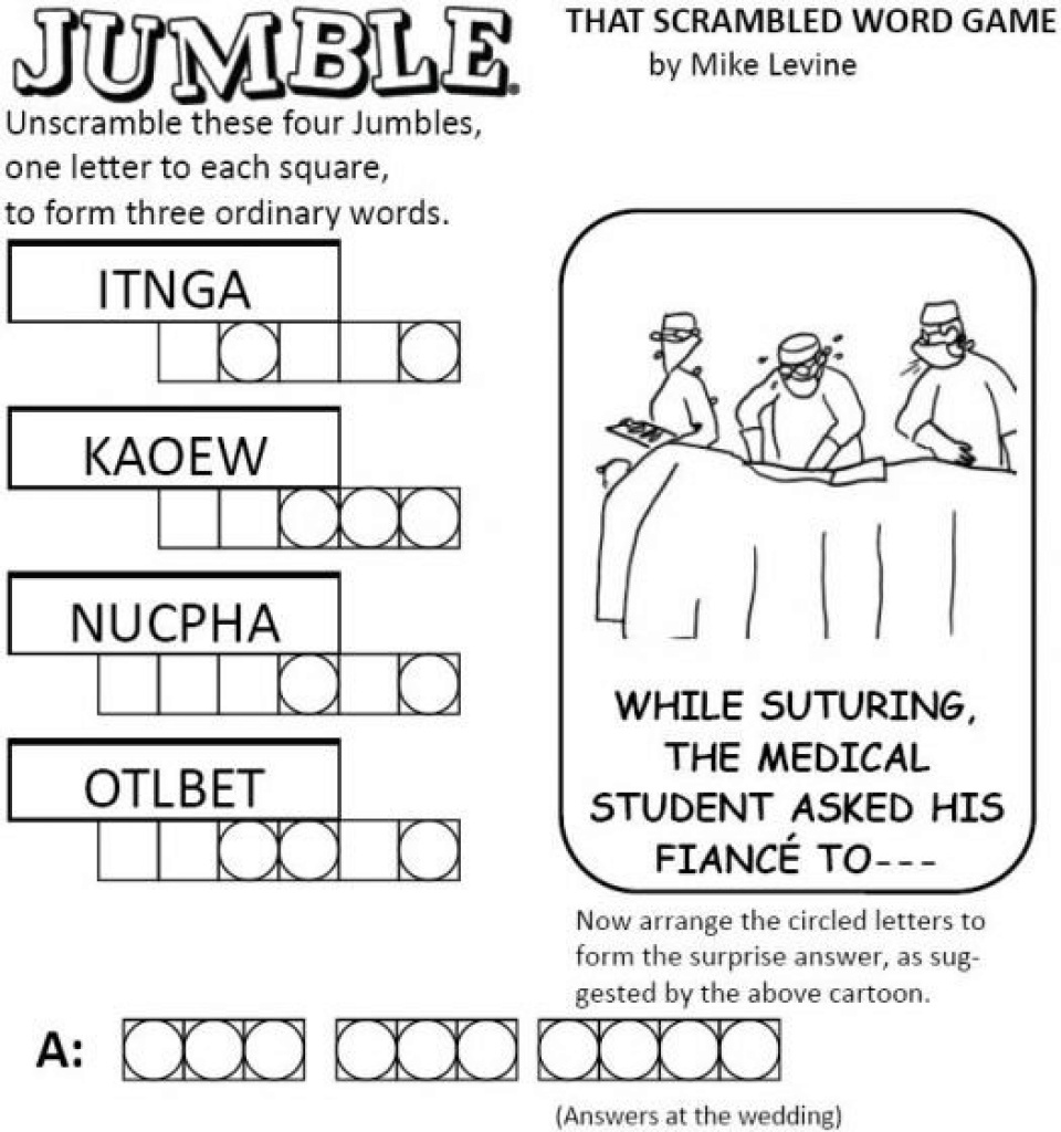 Free Printable Word Jumble Puzzles For Adults