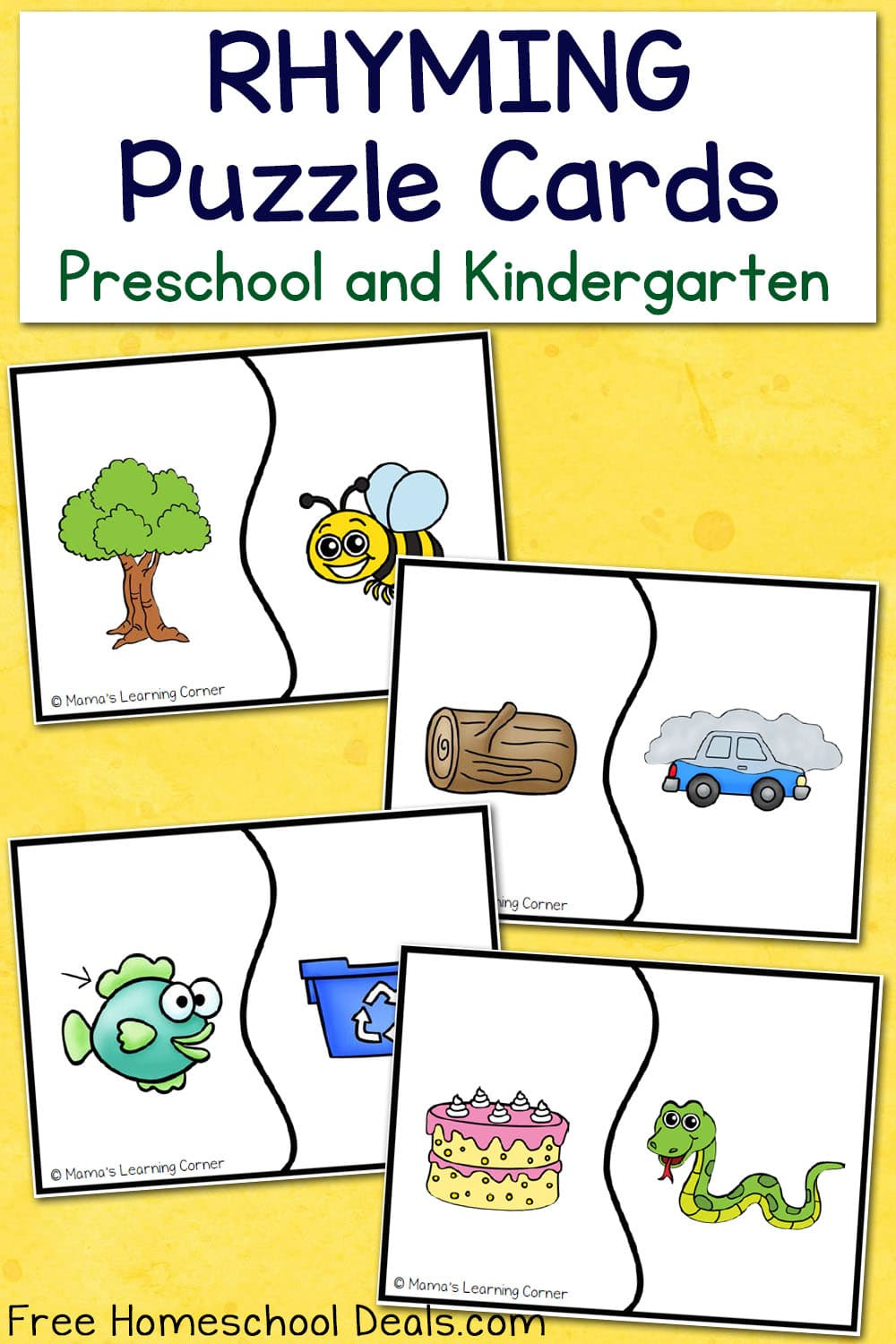 FREE RHYMING PUZZLE CARDS Instant Download Free Homeschool Deals