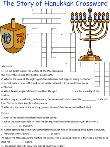 Hanukkah Crossword Puzzles