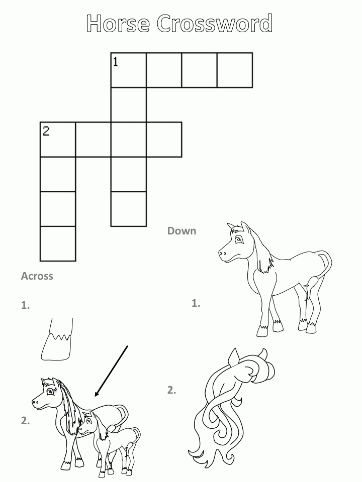 Horse Crossword Puzzles Printable Sally Crossword Puzzles