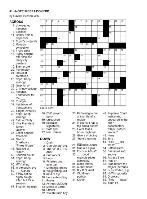 Image Detail For In The Catagory Of Easy Free Printable Crossword 