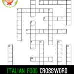 Italian Food Crossword In 2021 Crossword Word Puzzles For Kids