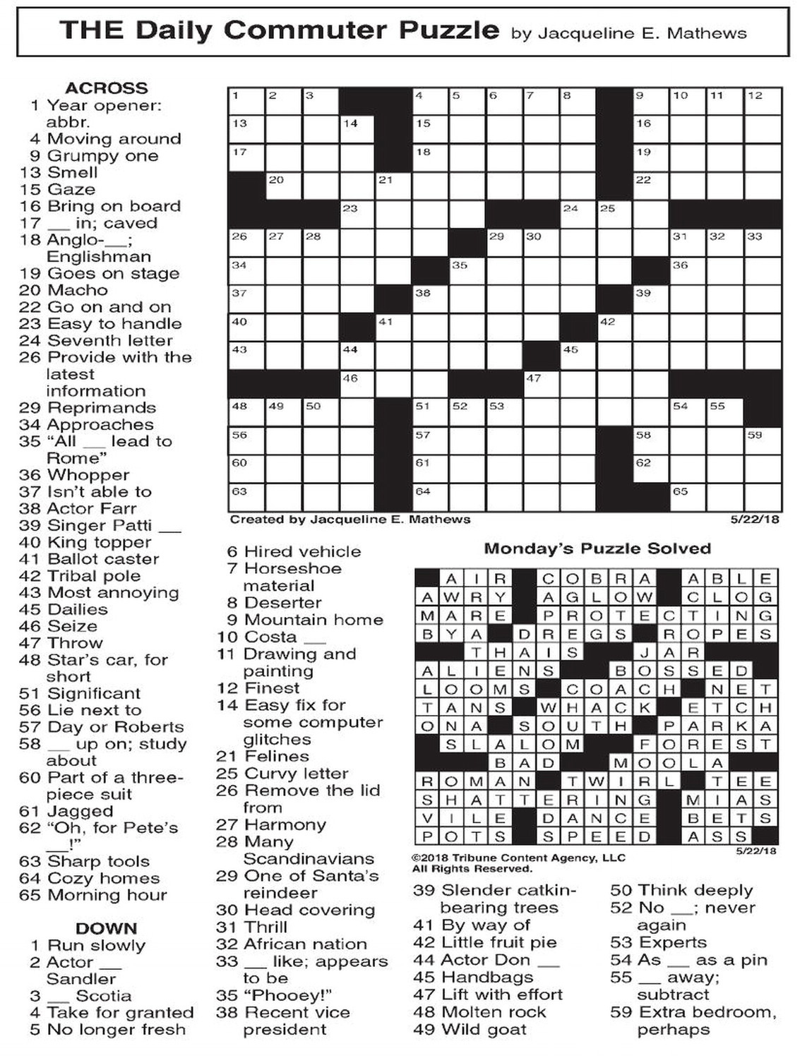 Kansas City Star Crossword Printable Printable Crossword Puzzles Online