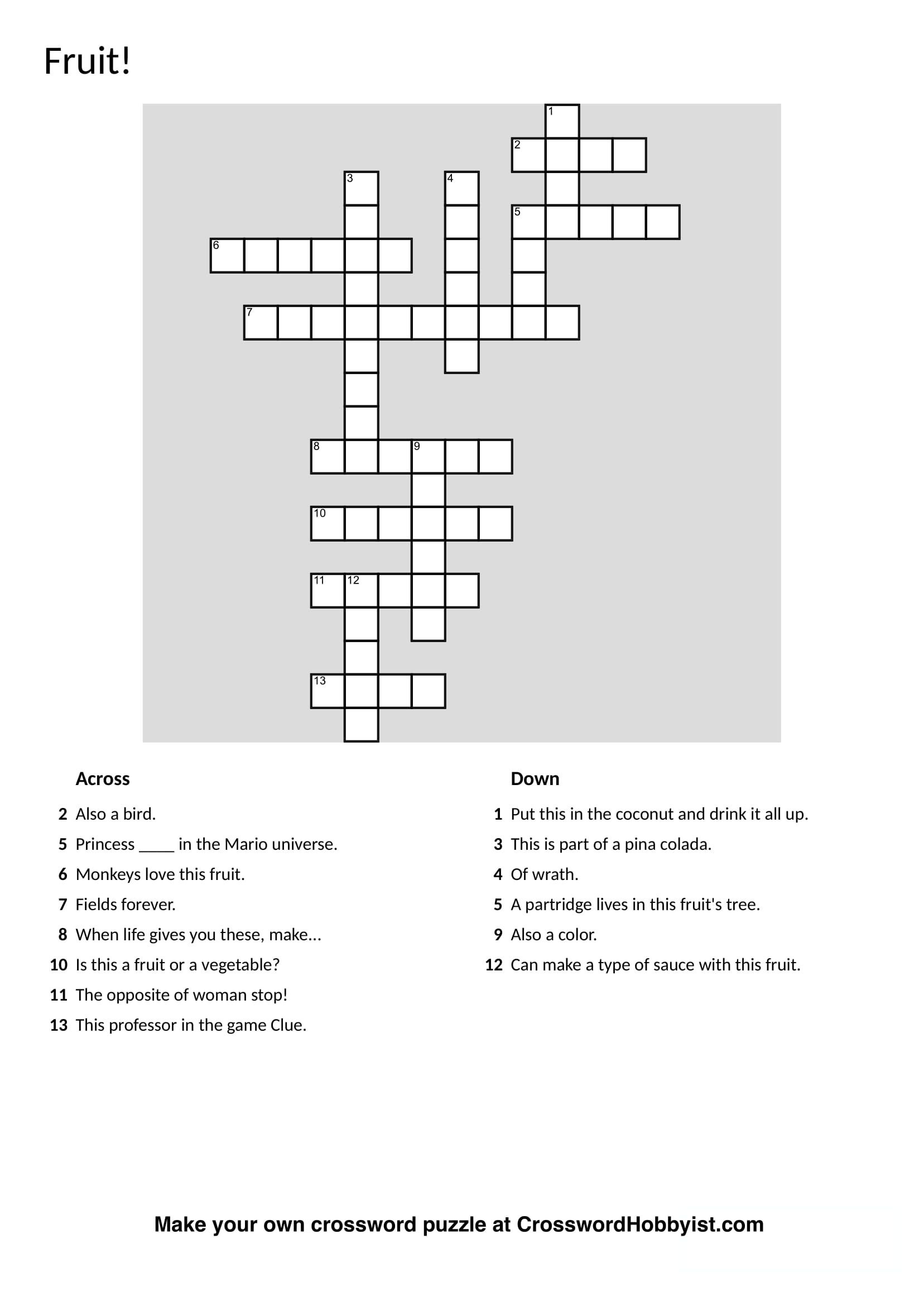 Make Your Own Crossword Puzzle Free Printable Free Printable Sally