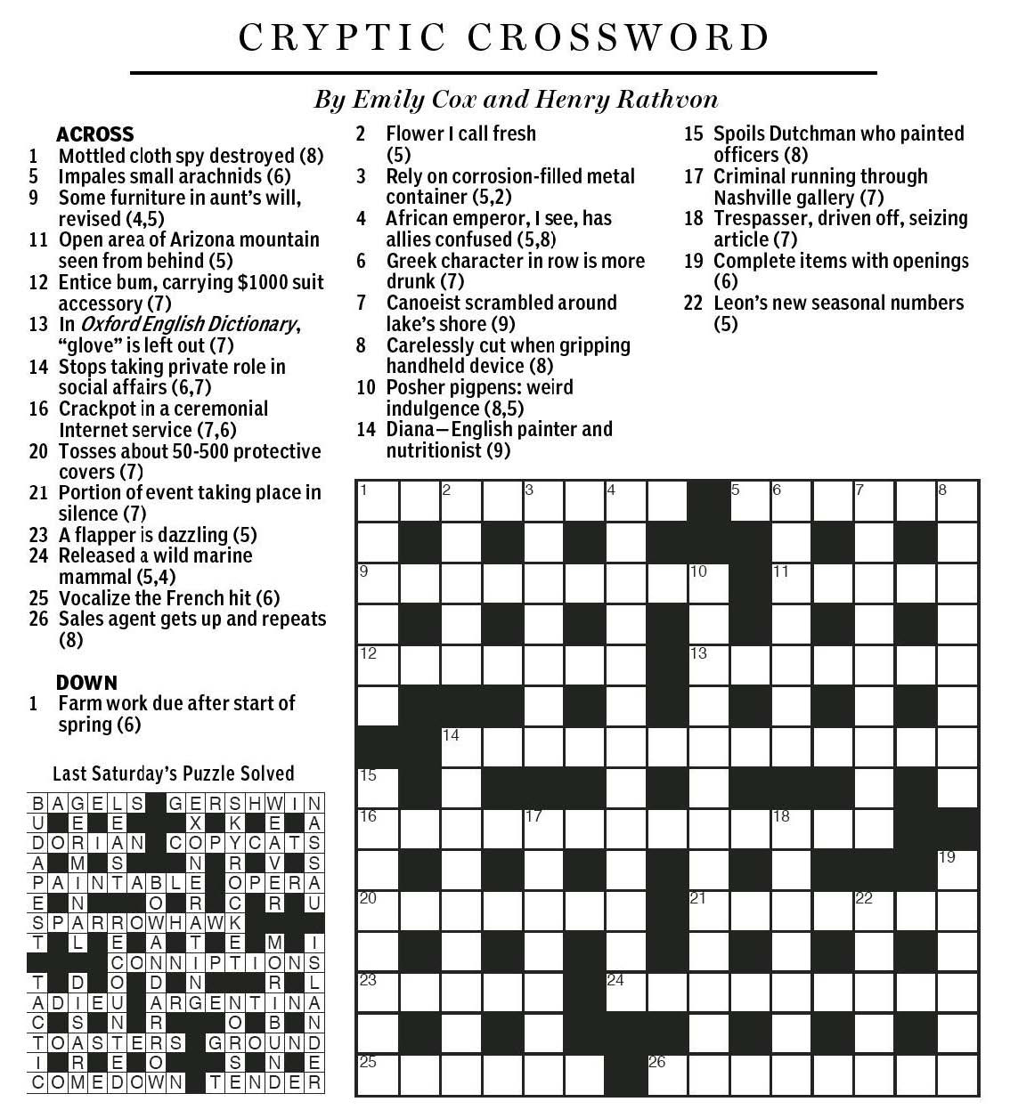National Post Cryptic Crossword Forum Saturday July 18 2015 