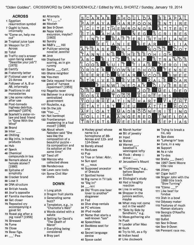 New York Times Crossword Printable Free Free Printable