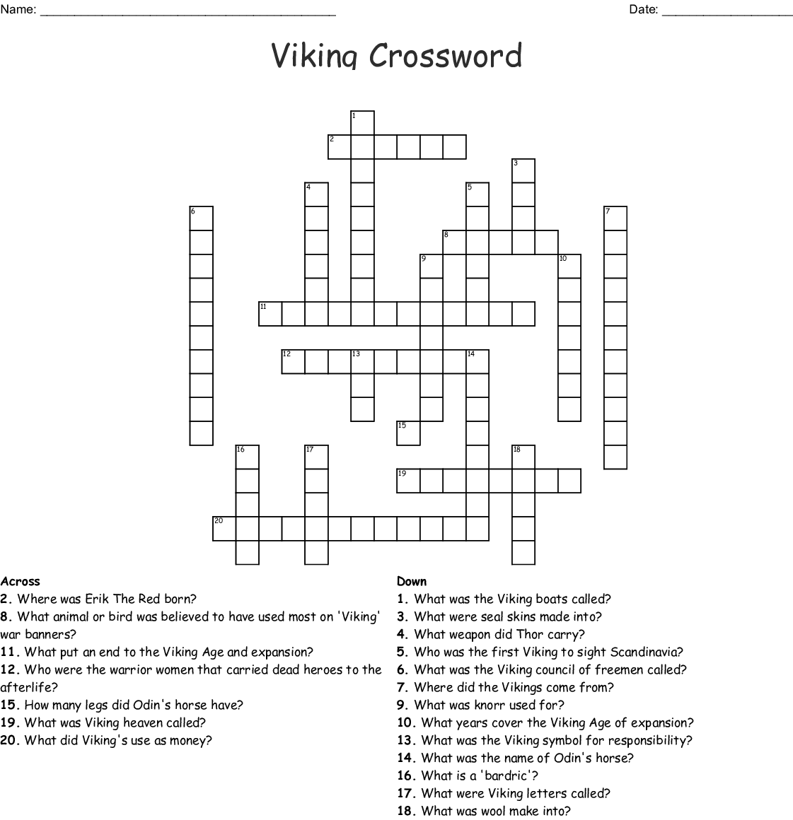 Norse Sea God Crossword Clue