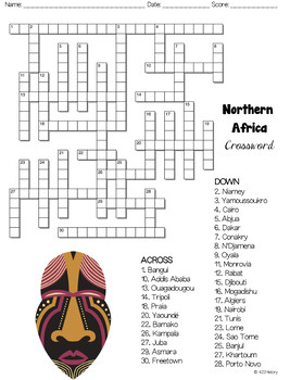 Northern Africa Crossword Puzzles By 422History TpT