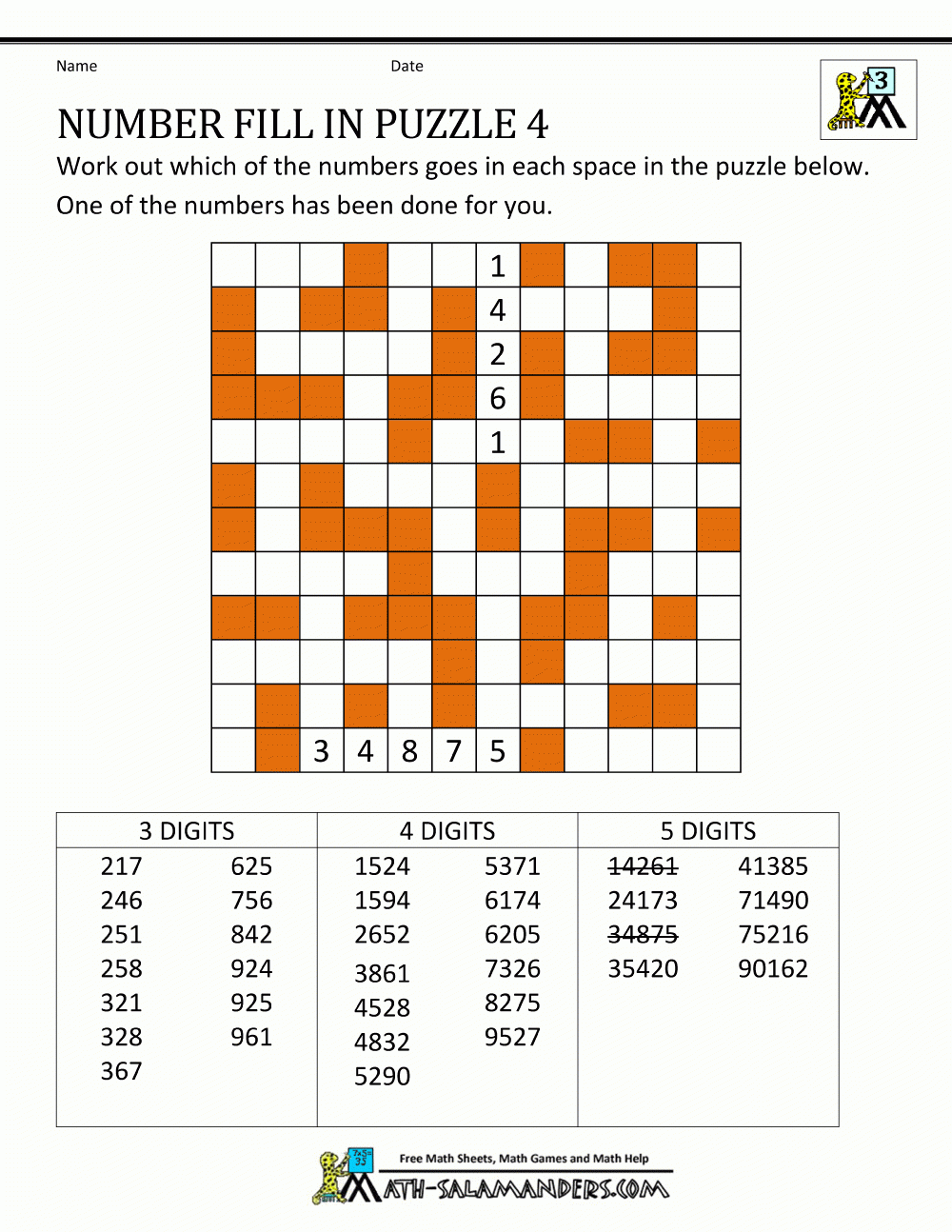 Number Fill In Puzzles Printable Puzzles To Do At Work Printable 