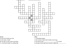 Oral Dental Care Crosswords Word Searches Bingo Cards WordMint