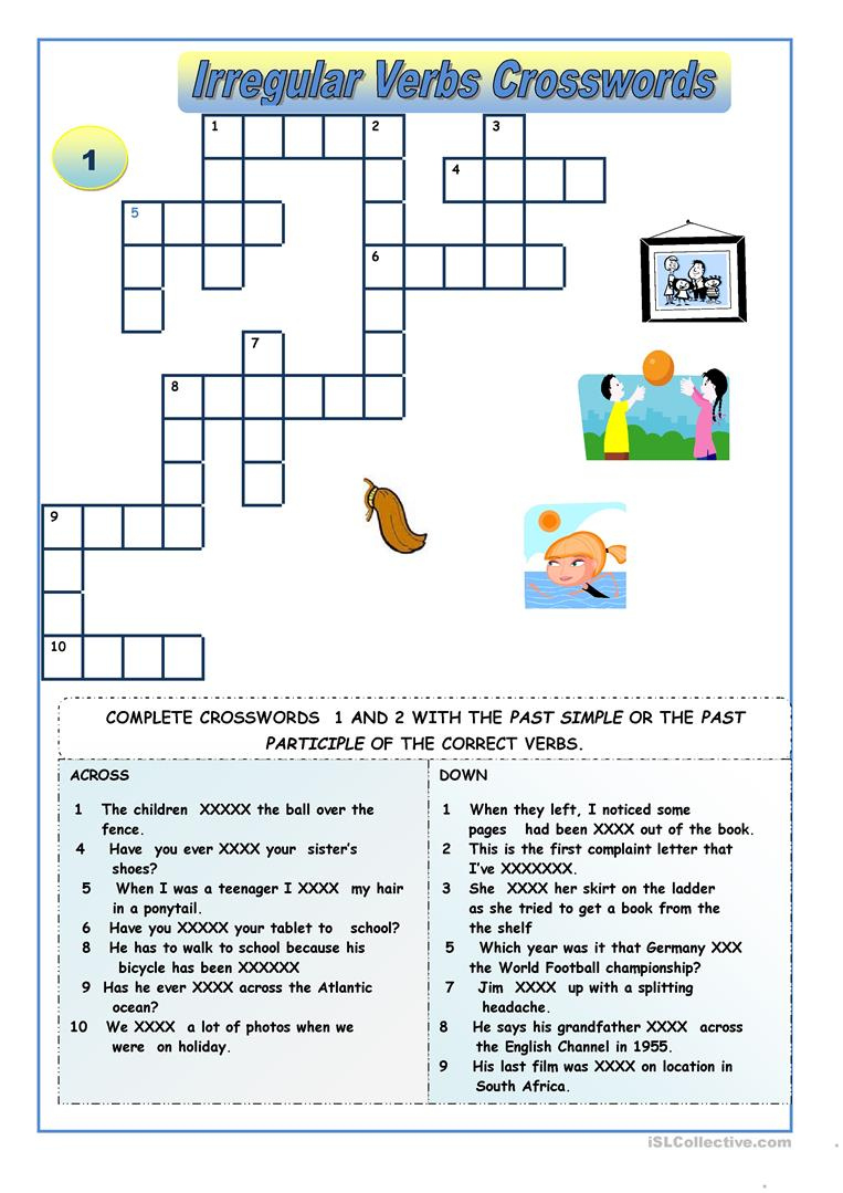 Phrasal Verbs Crossword Puzzle Worksheet Free Esl Printable 