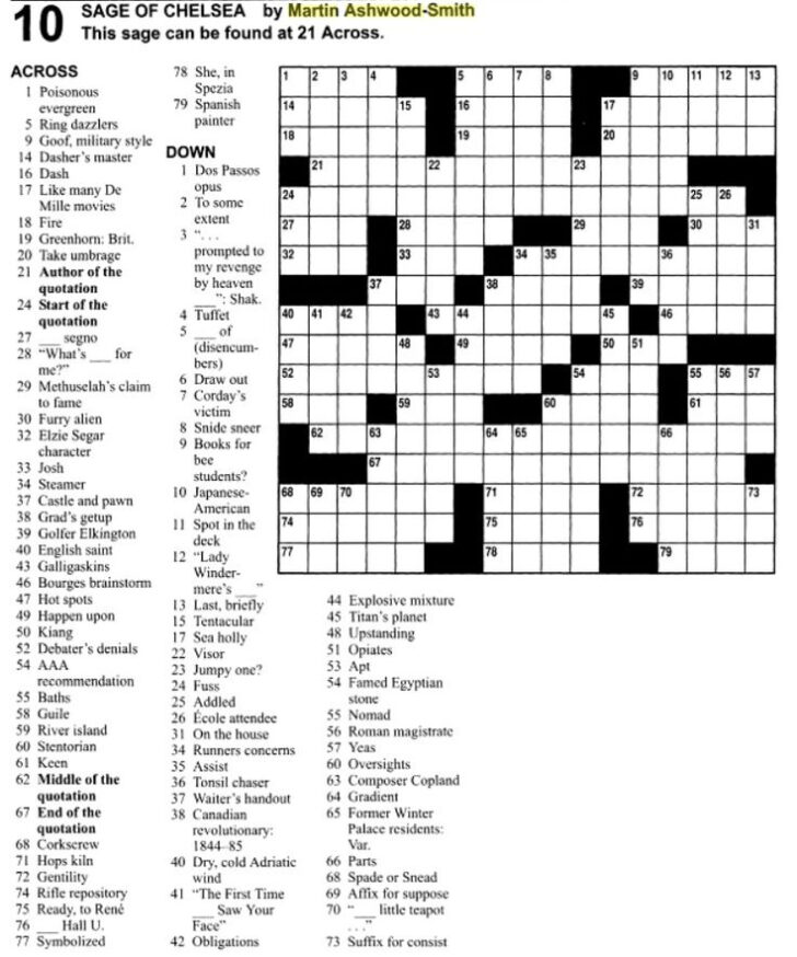 Military Crossword Puzzle Printable