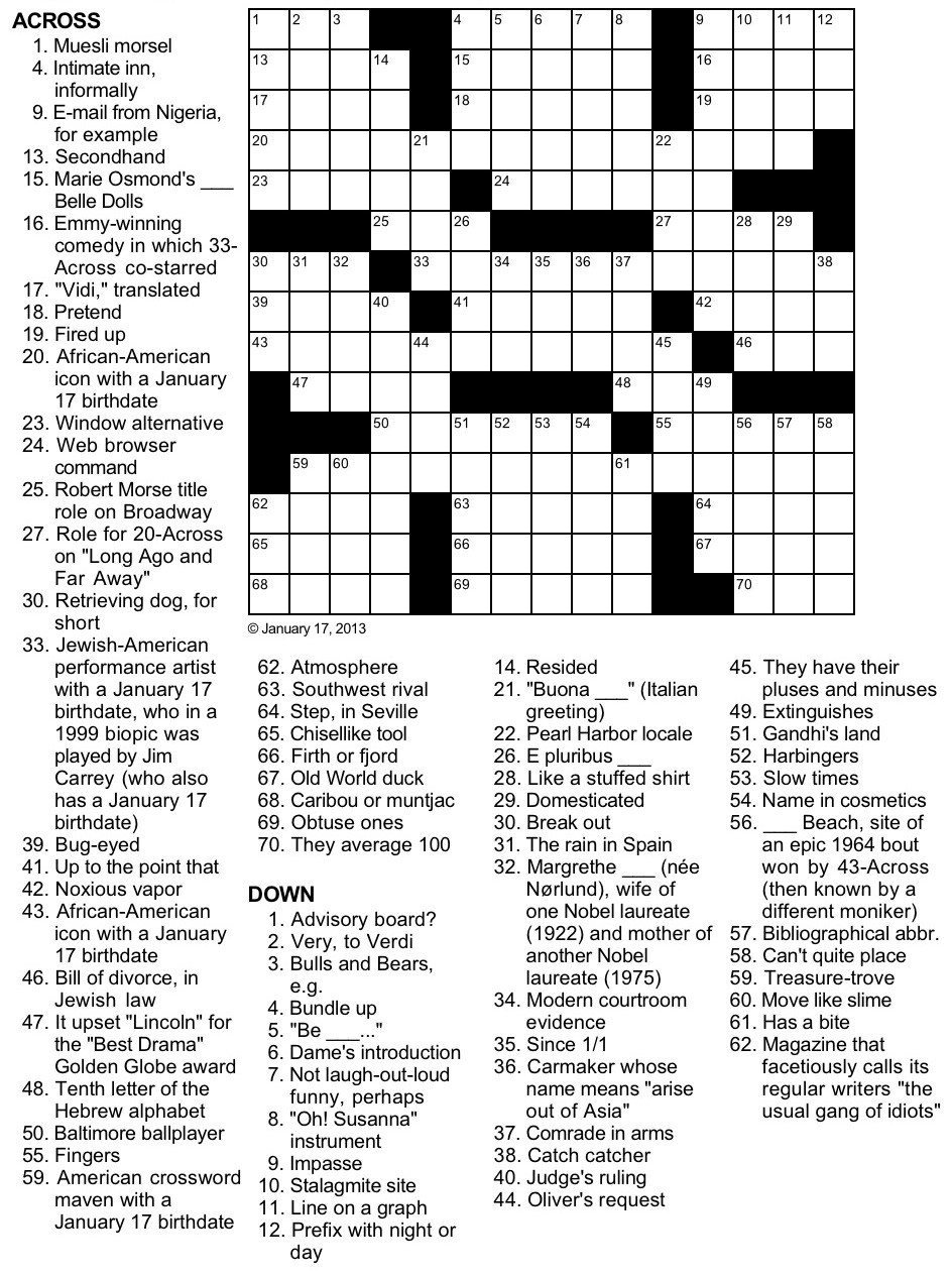 Printable Crossword Puzzles Boat Load Sally Crossword Puzzles