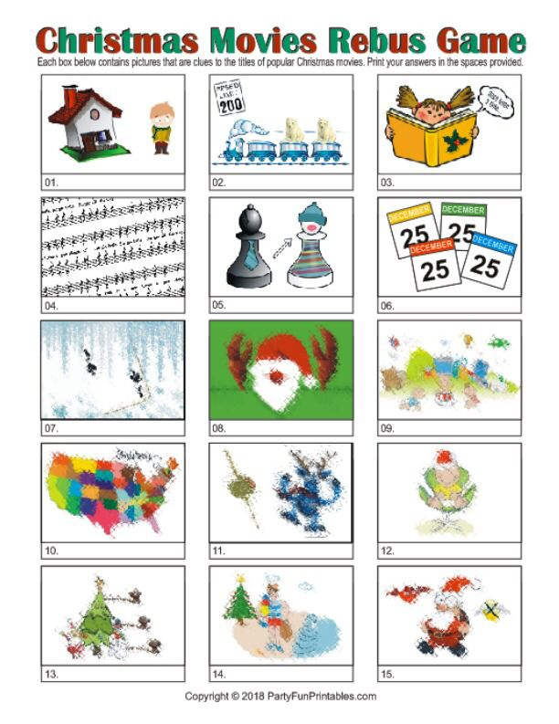 Printable Christmas Rebus Puzzles