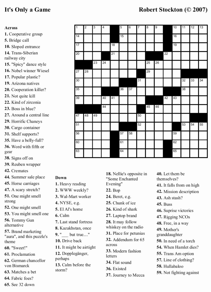 Printable Crossword Australia Printable Crossword Puzzles | Sally ...