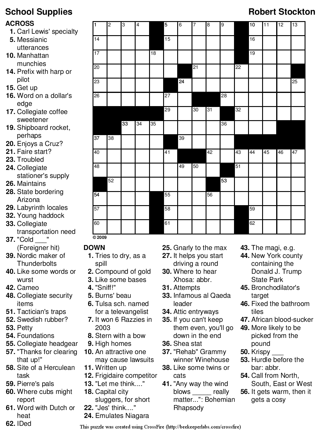 Printable Crossword Middle School Printable Crossword Puzzles