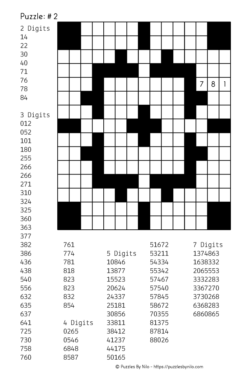Printable Crossword Number Puzzles Printable Crossword Puzzles