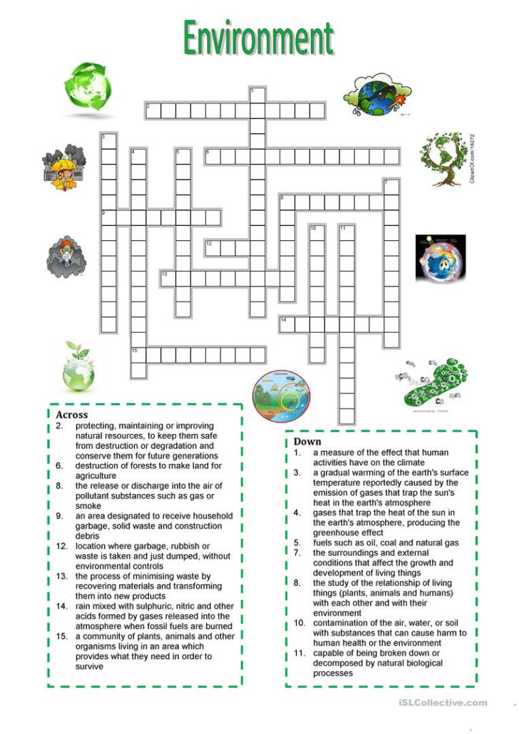 Crossword Puzzles Printable For ESL Students