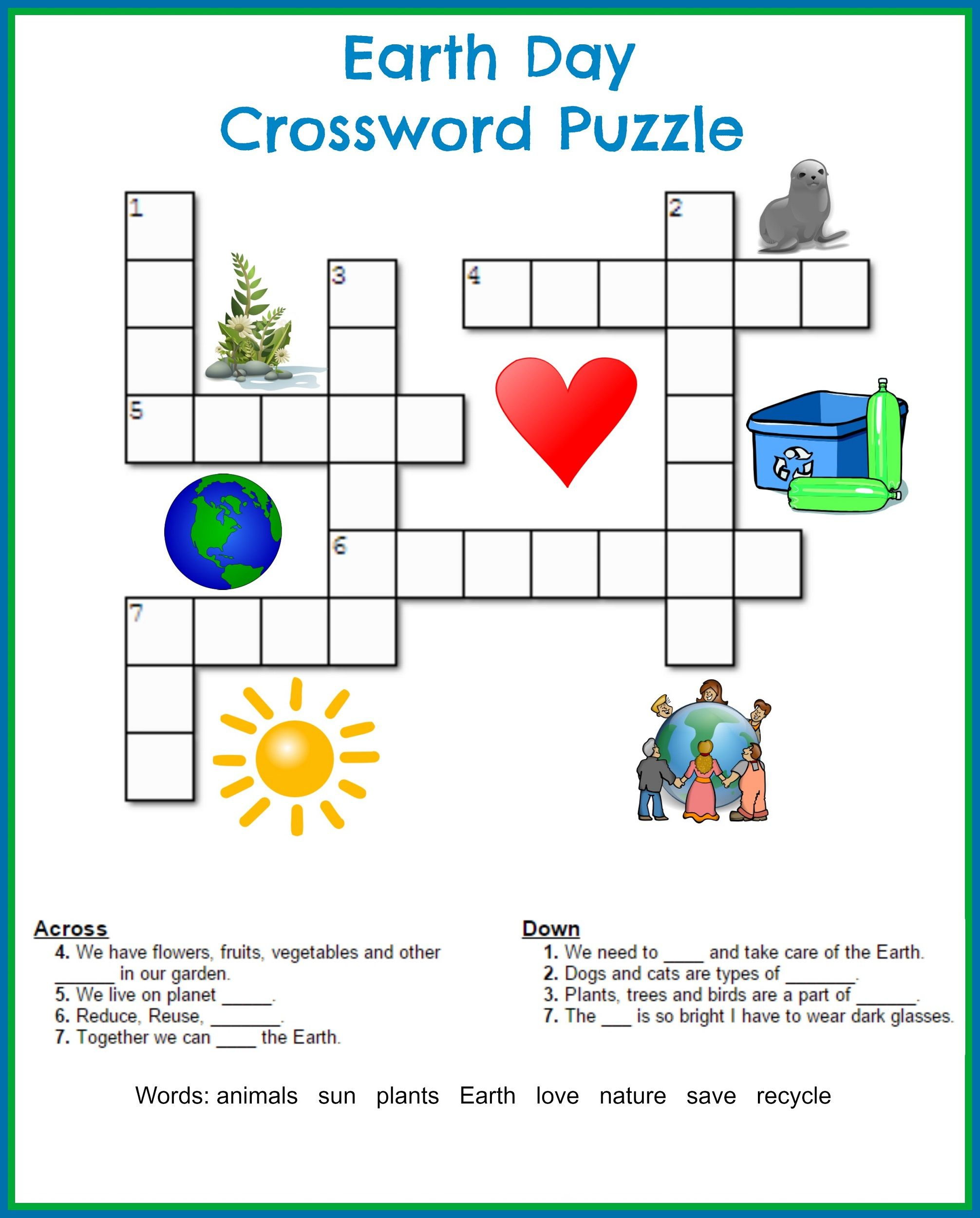 Printable Crossword Puzzles For 6 Year Olds Printable Crossword Puzzles