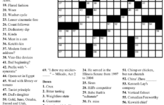 Printable Crossword Puzzles For Teens Printable Crossword Puzzles