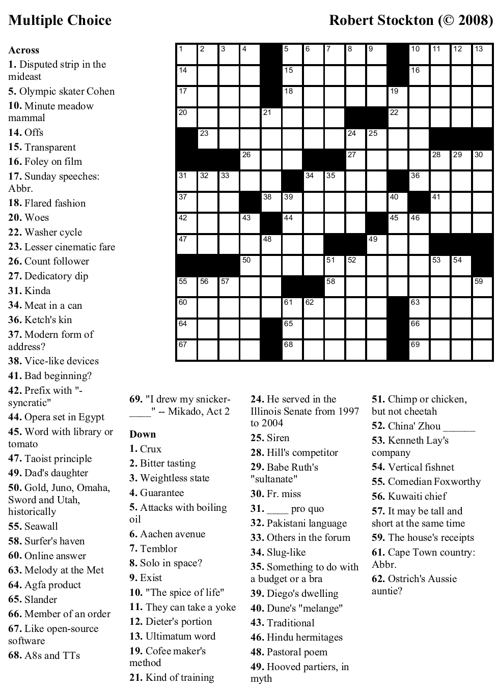 Printable Crossword Puzzles For Teens Printable Crossword Puzzles