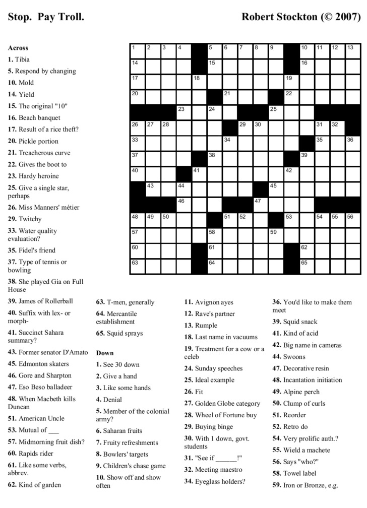 Crossword Puzzles South Africa Printable