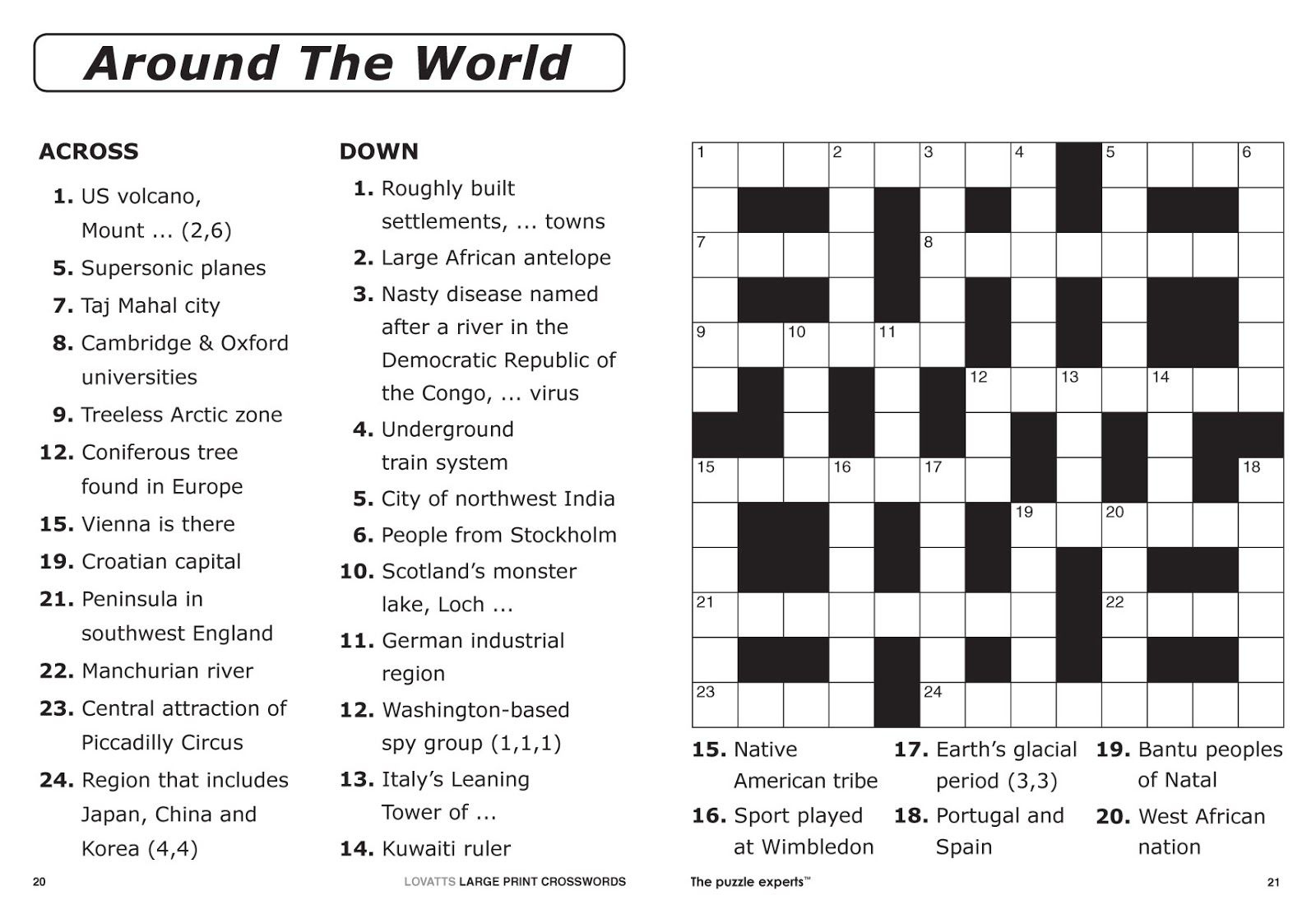 Printable Crossword Puzzles South Africa Printable Crossword Puzzles