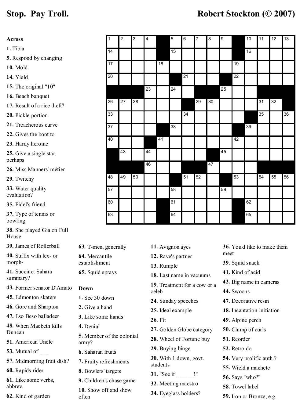 Printable Crossword Puzzles South Africa Printable Crossword Puzzles